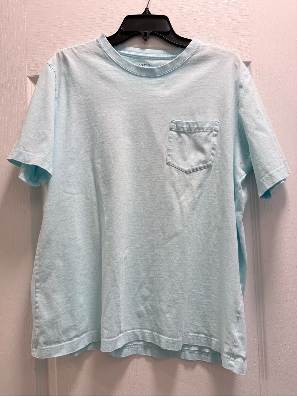 Lands' End Light Blue Short-Sleeve Pocket Tee
